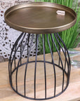 Palampur Gold Industrial Round Side Table