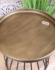 Palampur Gold Industrial Round Side Table