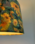Van Gogh Sunflowers Velvet French Drum Lampshade | Handmade Ceiling Light Shade | UK