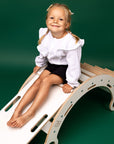White Wooden Dream Rocker with Pillow, Slide and Ladder - Medium