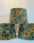 Van Gogh Sunflowers Velvet French Drum Lampshade | Handmade Ceiling Light Shade | UK