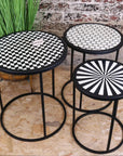 Chinta Modern Black Round Nesting Side Tables