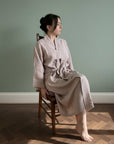 Bolney Mauve Mist Linen Kimono Robe
