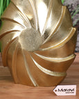 Luxury Bedi Metal Gold Vase, premium swirl design, elegant modern decor, 48cm tall, stylish home centerpiece, best-selling gold finish by Maravi at brixbailey.com