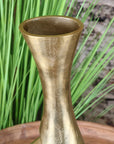 Luxury Bedi metal gold vase, premium swirl design, elegant 48cm tall decorative home accent by Maravi at brixbailey.com
