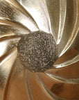 Luxury Bedi metal gold vase, premium swirl design, elegant modern home decor, 48cm tall statement piece by Maravi at brixbailey.com