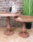 Ucha Set of 2 Wooden Pedestal Side Tables