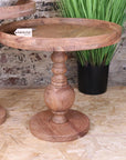 Ucha Set of 2 Wooden Pedestal Side Tables