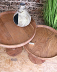 Ucha Set of 2 Wooden Pedestal Side Tables