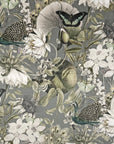 Peacock, butterfly Velvet cylinder lampshade, in grey, extra tall lampshade