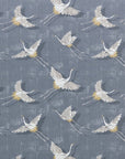 Flying birds drum lampshade/ ceiling shade, in slate, with a white lining