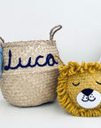 Blue Personalised tassel name basket - Extra Large