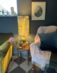 Forbidden forest Velvet cylinder lampshade, extra tall lampshade