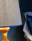 Grey Cotton Lampshade | Extra Tall Cone Light Shade | Bespoke Handmade UK