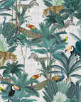 Jungle Velvet cylinder lampshade, in white, extra tall lampshade