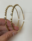 Labradorite/Turquoise/Moonstone Beaded Brass Bangle