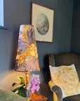 Floral Midnight Velvet cone lampshade, extra tall lampshade