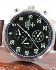 B-25 Mitchell Tribute - Stainless Steel, Brush Finish, Black Dial, Brown Leather Stitched Band