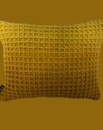 Waffle Graduated Tonal Crocheted Cushion - Ochre