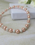 Sterling silver Sparkle and Pink Pearl Bracelet
