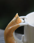 Ginger Cat Handle Mug – Handcrafted Ceramic