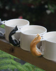 Grey Blue Cat Handle Mug – Handcrafted Ceramic