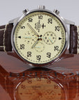 B-25 Mitchell Tribute - Stainless Steel, Polished Finish, Beige Dial, Brown Leather Band with Stitching