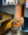 Sandstone Wiggle Lampshade | Extra Tall Cylinder Ceiling Light Shade | Bespoke Handmade UK