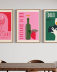 Bordeaux wine region retro print, premium 230gsm paper, luxury framed art poster, stylish european wine map, best-selling home decor by Little Egret Design at brixbailey.com