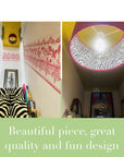 Cerise Pink Velvet & Zebra Cotton Double Sided Drum Lampshade | Handmade Ceiling Light Shade | Bespoke UK