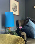 Teal Cotton Lampshade | Extra Tall Cone Light Shade | Bespoke Handmade UK