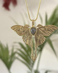 Gold/Silver Luna Moth Necklace – Nature-Inspired Boho Statement Pendant