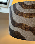 Black Wiggle drum lampshade /ceiling shade with a white lining