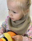 Handmade Muslin Scarf-Bib – Stylish & Comfortable for Kids by Kai aš mažas buvau at www.brixbailey.com