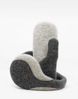 Felted Wool Earmuffs in Medium Grey and Lightest Grey