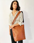 Leather strap for Meletti bag in Tan