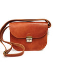 Natural Leather Saddle Bag Medium Light Brown
