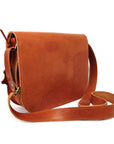 Light Brown Natural Leather Saddle Bag Large