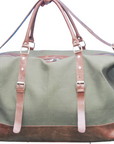 Duffel Bag, Wax Canvas Holdall, Vintage Luggage Bag, Canvas Leather Overnight Bag-3