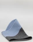 Felted Wool Tube Scarf in Medium Grey and Light Blue
