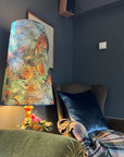 Tropical Cheetah Velvet cone lampshade, extra tall lampshade