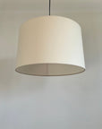 Cream cotton drum lampshade/ ceiling shade with a white lining