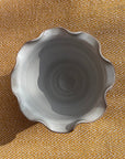 Scalloped brown vase/ pot