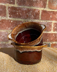 Pair of ceramic drip glaze ramekins