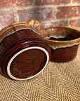 Pair of ceramic drip glaze ramekins