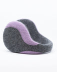 Felted Wool Earmuffs in Medium Grey and Lilac