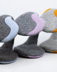 Felted Wool Earmuffs in Grey and Light Blue