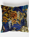 Floral midnight velvet throw cushion