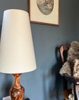 Cream Cotton Lampshade | Extra Tall Cone Light Shade | Bespoke Handmade UK