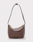 Genuine Leather Woven Style Boxed Pouch Bag